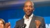 Newly elected Democratic Alliance (DA) party leader Mmusi Maimane, delivers his victory speech after being elected leader, May 10, 2015 in Port Elizabeth, South Africa. 