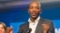 Newly elected Democratic Alliance (DA) party leader Mmusi Maimane, delivers his victory speech after being elected leader, May 10, 2015 in Port Elizabeth, South Africa. 