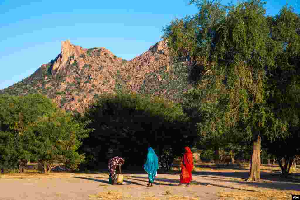 Antonov bomber planes flight at high altitude, daily attacks are wildly inaccurate but deadly. (Adam Bailes/VOA News)