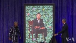 奥巴马夫妇在华盛顿联袂出席正式肖像揭幕式