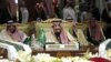 King Salman of Saudi Arabia, center, attends the closing session of the 36th Gulf Cooperation Council Summit in Riyadh, Saudi Arabia, Dec. 10, 2015. 
