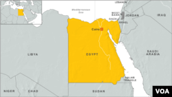 Peta Mesir dan lokasi kota Kairo.