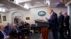 U.S. President Donald Trump takes questions during the coronavirus response daily briefing at the White House in Washington, March 19, 2020.