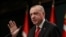 Turkish President Tayyip Erdogan talks during a news conference following a cabinet meeting in Ankara, Turkey, Nov. 30, 2020.