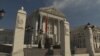 Зграда на Влада на Република Северна Македонија, во Скопје, Северна Македонија.