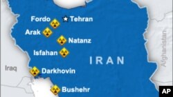 Localisation des sites nucléaires de l'Iran