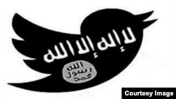 Gabungan logo Twitter dan Negara Islam (ISIS).