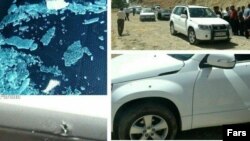 ماشین مسئولان اسلام آباد غرب و دالاهو که مورد حمله قرار گرفت 