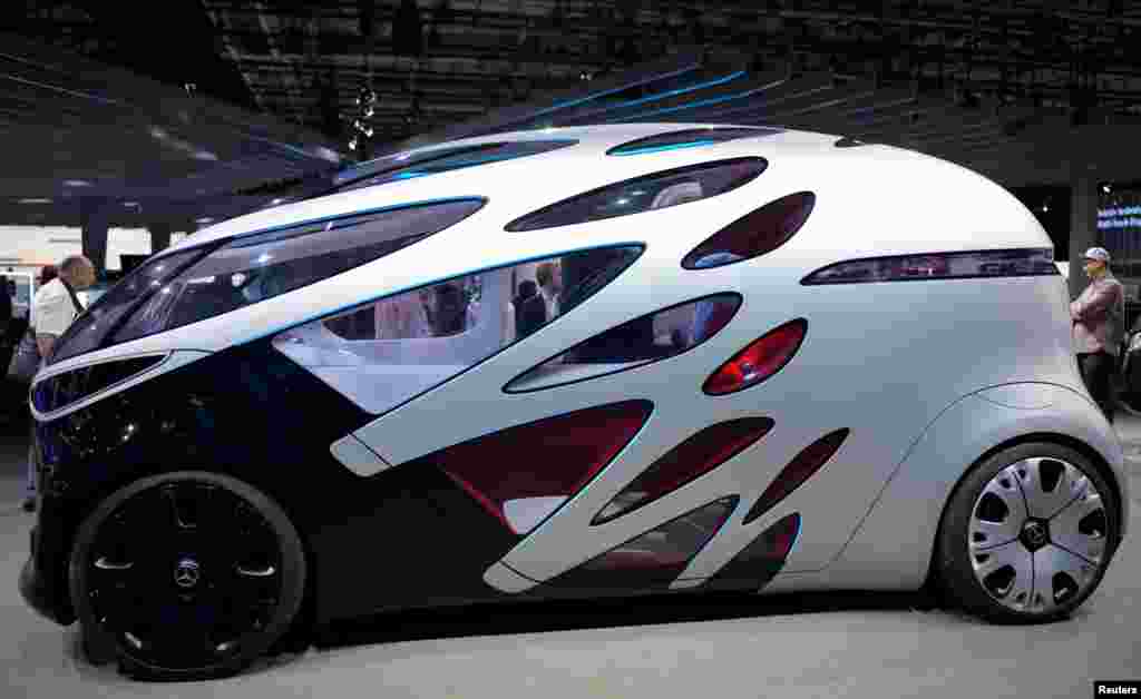 The Vision &quot;Urbanetic,&quot; an autonomous driving platform powered by electricity, is seen at the exhibition booth of German automaker Mercedes-Benz at the IAA truck trade fair in Hanover, Germany.