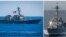 美国海军“本福德号”导弹驱逐舰(左)和美国海军“马斯汀”DDG-89号导弹驱逐舰(资料照)，台湾国防部说，这两艘美军舰艇7月6日通过了台湾海峡。