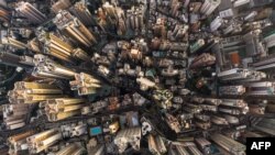 홍콩 상업지구의 고층빌딩들. (자료사진)