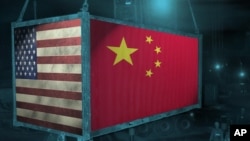 美中国旗和集装箱的图标