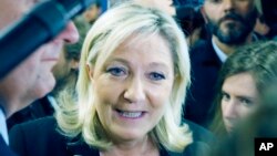 Marine Le Pen, le 22 mars 2015 à Nanterre, France. (AP PHOTO/Jacques Brinon)