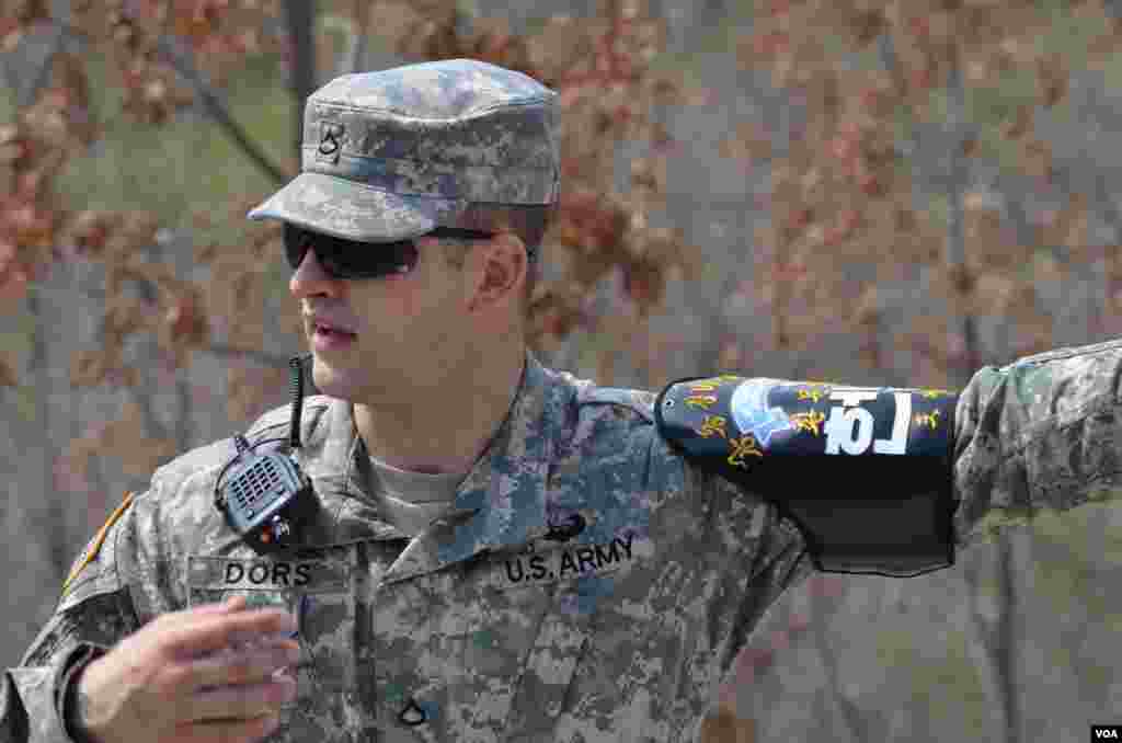 U.S. Army Private First Class Brian Dors of of the United Nations Command Security Battalion-Joint Security Area, April 17, 2013. (VOA/S. Herman) 