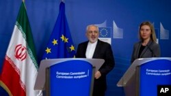 محمدجواد ظریف و فدریکا موگرینی بعد از دیدار روز سه شنبه