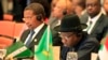 Nigeria's President Goodluck Jonathan (R) and his Tanzanian counterpart Jakaya Mrisho Kikwete are seen at one of the sessions marking the 50th anniversary of the African Union in Addis Ababa May 25, 2013.