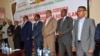 President Silanyo (5th from right) and members of his cabinet at the presentation.