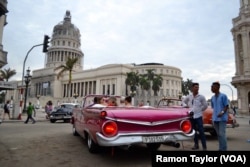 哈瓦那老城的街道上。奥巴马总统将访问这个地区