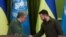 UN Secretary-General Guterres and Ukraine's President Zelenskiy attend a joint news conference, in Kyiv