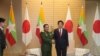 တပ်မတော် ကာကွယ်ရေးဦးစီးချုပ် ဗိုလ်ချုပ်မှူးကြီး မင်းအောင်လှိုင်နဲ့ ဂျပန်ဝန်ကြီးချုပ် Shinzo Abe ( ဓါတ်ပုံ-www.seniorgeneralminaunghlaing.com.mm) 