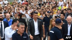 Cristiano Ronado arrive à Turin pour son examen medical, Italie le 16 juillet 2018