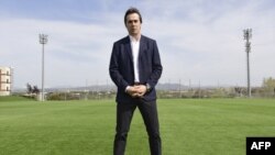 Julen Lopetegui pose à la Sport City de Las Rozas, près de Madrid, le 17 avril 2018.