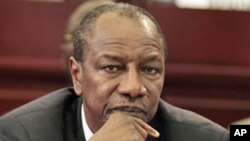 Guinean President Alpha Conde looks on during the closing session of the 17th African Union Summit, at Sipopo Conference Center, outside Malabo, Equatorial Guinea (File Photo - July 1, 2011)