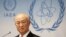 International Atomic Energy Agency (IAEA) Director General Yukiya Amano addresses a news conference during a board of governors meeting at the IAEA headquarters in Vienna, Austria, Sept. 15, 2014. 