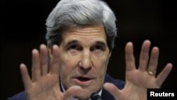 24일 미 상원 인준청문회에 출석한 존 케리 미 국무장관 지명자.