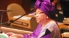 Liberian President Ellen Johnson Sirleaf addresses the 67th session of the UN General Assembly