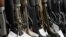 FILE PHOTO: Hunting rifles displayed for sale