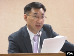 台湾在野党国民党立委江启臣（美国之音张永泰拍摄）