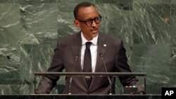 Paul Kagame, lors de l'Assemblée générale des Nations Unies au siège de l'ONU, le 20 septembre 2017.