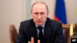 2014年3月28日俄罗斯总统普京在克里姆林宫发表讲话