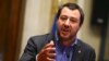FILE - Italy's Interior Minister Matteo Salvini speaks to the media after a round of consultations with Italy's newly appointed Prime Minister Giuseppe Conte in Rome, May 24, 2018.