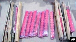 FILE - U.S. Customs handout photo of confiscated drug ya ba, which was discovered in a shipment of chopsticks, Sacramento, California.