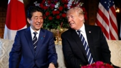 川普总统2018年4月17号在马阿拉歌庄园会晤日本首相安倍