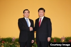 2015年11月“马习会”在新加坡举行。 (图片来源：台湾总统府)