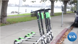 Skuter Lime terparkir bebas di AS