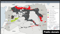 IHS Conflict Monitor service’s map of ISIS-controlled territory in 2015