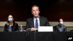 拜登总统提名的新任美国驻中国大使人选伯恩斯（Nicholas Burns）2021年10月20日出席参议院外交关系委员会有关他的人事提名确认听证会。