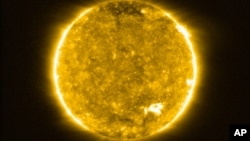 This image, provided by the European Space Agency (ESA) on Thursday, July 16, 2020, shows the Sun. The Extreme Ultraviolet Imager (EUI) on ESA's Solar Orbiter spacecraft took this image on 30 May 2020.