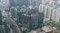 This photo taken on Feb. 21, 2025 shows an aerial view of apartment blocks in the Kai Tak district of Hong Kong.