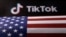 资料照制图：TikTok标志和美国国旗。