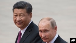 中国国家主席习近平在北京接待俄罗斯总统普京（资料照 2018年）