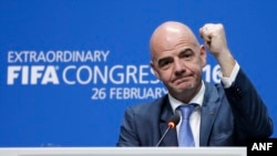Newly elected FIFA president Gianni Infantino 
