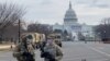 USA, Washington, member of the National guard in front of The Congress