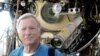 Donald Walsh in front of the Russian Mir Submersible after diving to the World War II German battleship Bismarck.