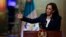 Vice President Kamala Harris speaks during a news conference at the National Palace in Guatemala City, June 7, 2021.