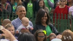 美国儿童聚集白宫 参加复活节推彩蛋活动